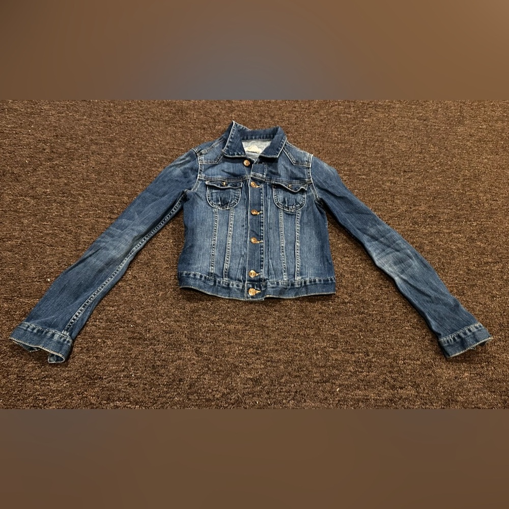 EUC &Jacket Womens Blue Denim Jean Jacket Pockets Stretch Sz 4P